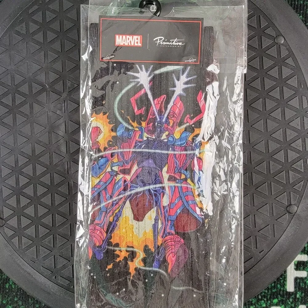 Primitive Skateboarding Men's X Nychos Marvel Galactus Black One Size Socks